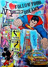 pop art comic Superman Mickey Mouse gemlde  leinwand moderne kunst dsseldorf