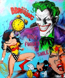 pop art comic joker wonderwoman gemlde  leinwand moderne kunst dsseldorf